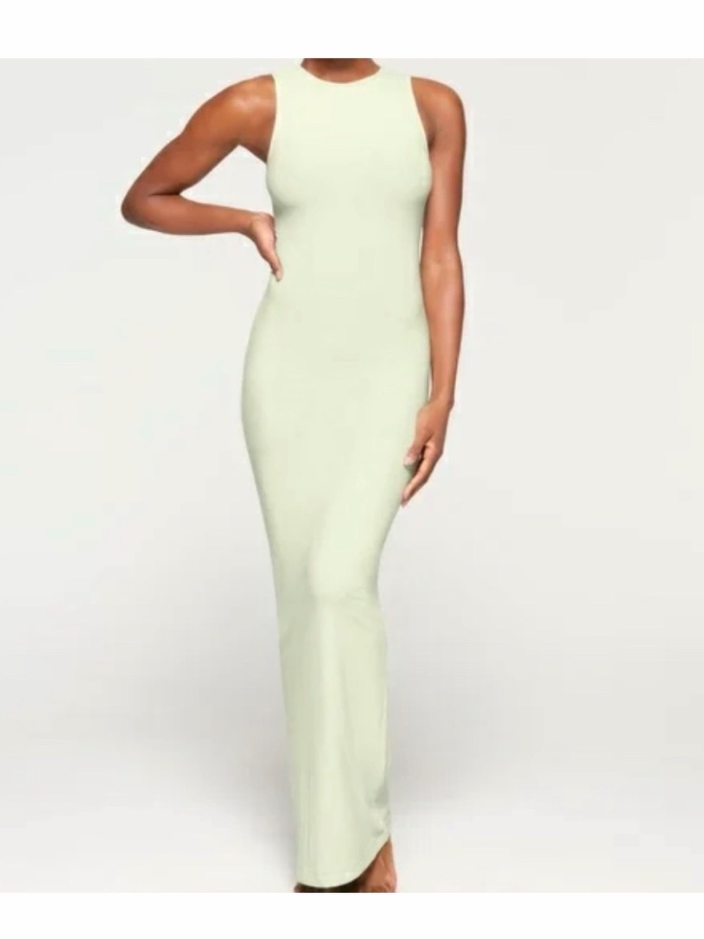 SKIMS Honeydew Sleeveless Fitted Maxi Dress *flawed